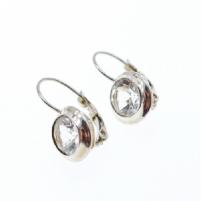 925 Sterling Silver White Beryl (Goshenite) Earrings