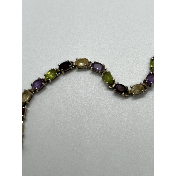 925 STERLING SILVER TOURMALINES BRACELET