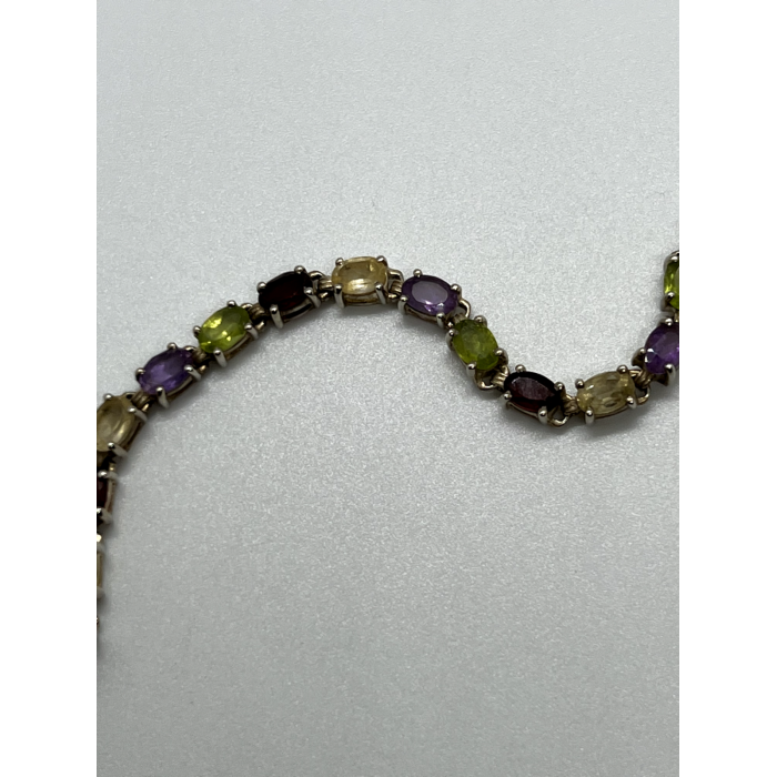 925 STERLING SILVER TOURMALINES BRACELET