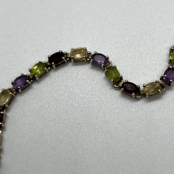 925 Sterling Silver Tourmalines Bracelet