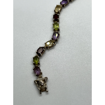 925 STERLING SILVER TOURMALINES BRACELET