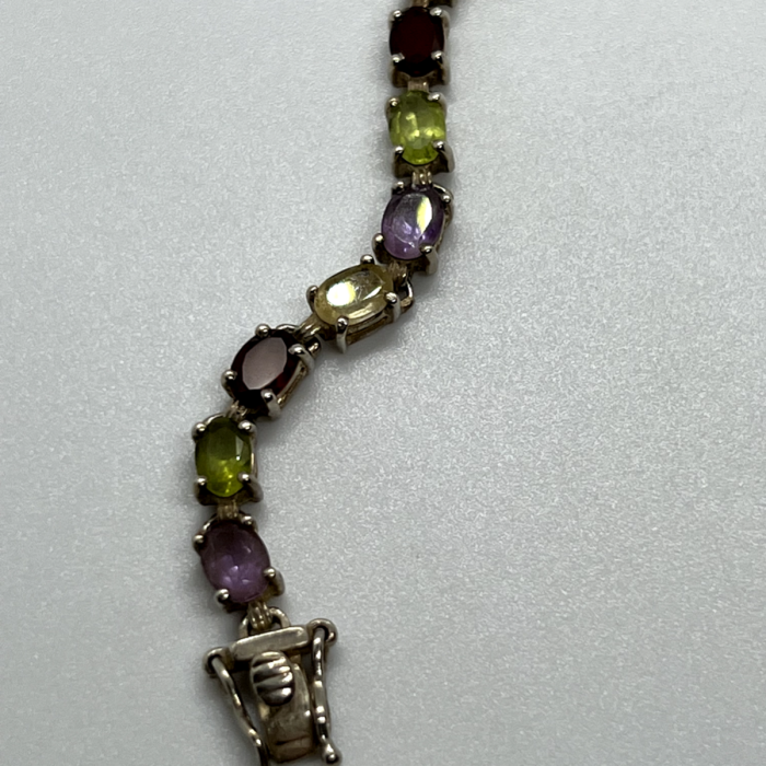 925 Sterling Silver Tourmalines Bracelet