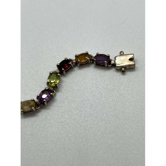 925 STERLING SILVER TOURMALINES BRACELET