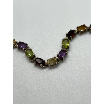 925 STERLING SILVER TOURMALINES BRACELET