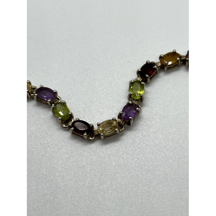 925 STERLING SILVER TOURMALINES BRACELET