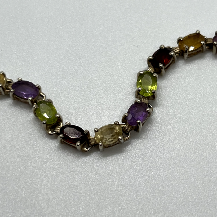 925 Sterling Silver Tourmalines Bracelet