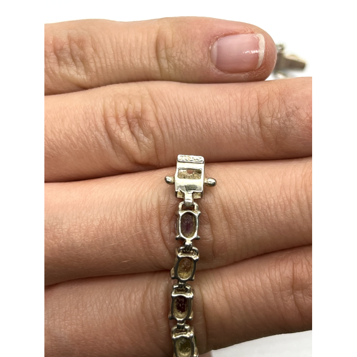 925 STERLING SILVER TOURMALINES BRACELET