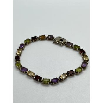 925 STERLING SILVER TOURMALINES BRACELET