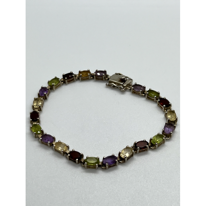 925 STERLING SILVER TOURMALINES BRACELET