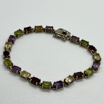 925 Sterling Silver Tourmalines Bracelet