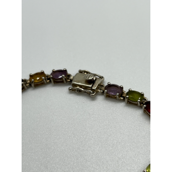 925 STERLING SILVER TOURMALINES BRACELET