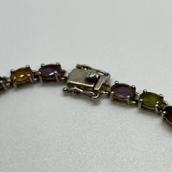 925 Sterling Silver Tourmalines Bracelet