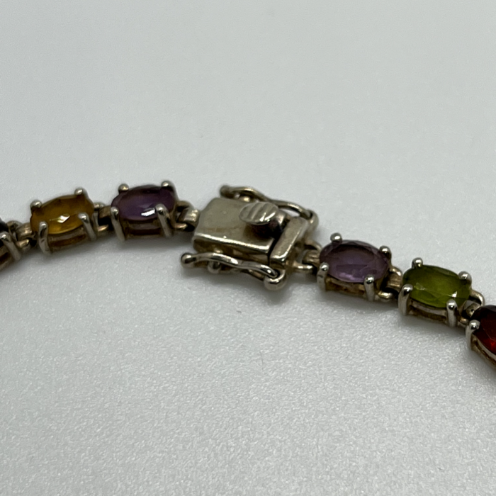 925 Sterling Silver Tourmalines Bracelet