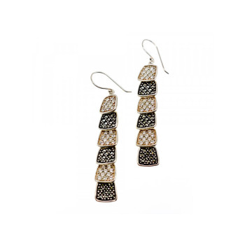 925 Sterling Silver CZ & Marcasites Earrings