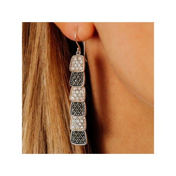 925 Sterling Silver CZ & Marcasites Earrings