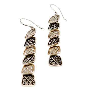 925 Sterling Silver CZ & Marcasites Earrings