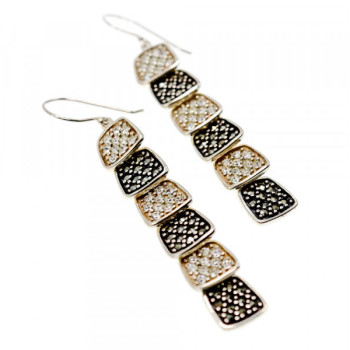 925 Sterling Silver CZ & Marcasites Earrings