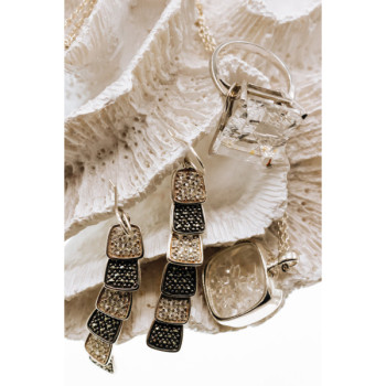 925 Sterling Silver CZ & Marcasites Earrings