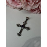 925 Sterling Silver Amethyst Cross Length 2.2 In