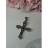 925 Sterling Silver Amethyst Cross Length 2.2 In