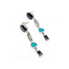 925 Sterling Silver Onyx, Opal & CZ Earrings