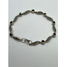 925 STERLING SILVER AGATE & MARCASITE BRACELET