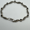 925 Sterling Silver Agate & Marcasite Bracelet