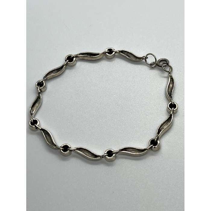 925 STERLING SILVER AGATE & MARCASITE BRACELET