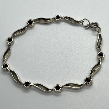 925 Sterling Silver Agate & Marcasite Bracelet