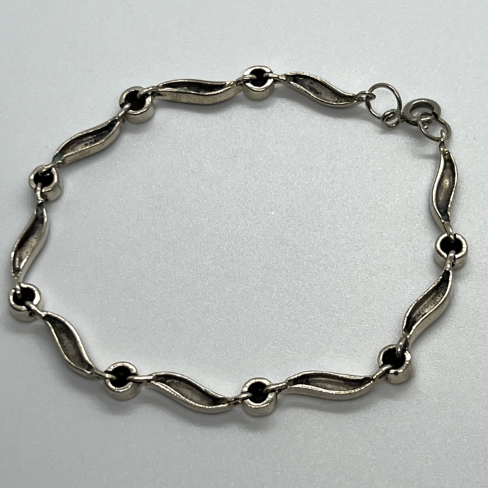925 Sterling Silver Agate & Marcasite Bracelet