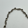 925 Sterling Silver Agate & Marcasite Bracelet