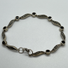 925 Sterling Silver Agate & Marcasite Bracelet