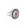 925 Sterling Silver Iolite & Pink Topaz Ring Size 6