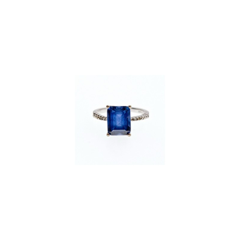 925 Sterling Silver Sapphire Ring Size 8