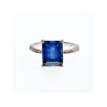 925 Sterling Silver Sapphire Ring Size 8