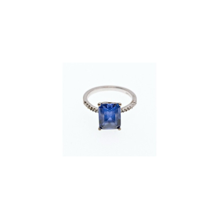 925 Sterling Silver Sapphire Ring Size 8