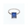 925 Sterling Silver Sapphire Ring Size 8