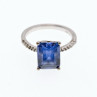 925 Sterling Silver Sapphire Ring Size 8
