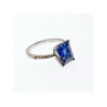 925 Sterling Silver Sapphire Ring Size 8