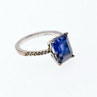 925 Sterling Silver Sapphire Ring Size 8