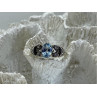 925 Sterling Silver Blue Spinel & CZ Ring Size 6.5