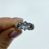 925 Sterling Silver Blue Spinel & CZ Ring Size 6.5