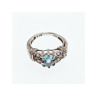 925 Sterling Silver Blue Spinel & CZ Ring Size 6.5