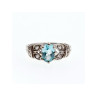 925 Sterling Silver Blue Spinel & CZ Ring Size 6.5