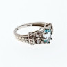925 Sterling Silver Blue Spinel & CZ Ring Size 6.5