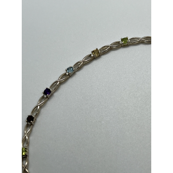 925 STERLING SILVER TOURMALINES BRACELET