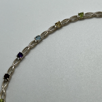 925 Sterling Silver Tourmalines Bracelet