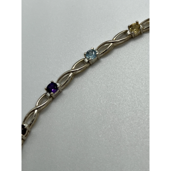 925 STERLING SILVER TOURMALINES BRACELET
