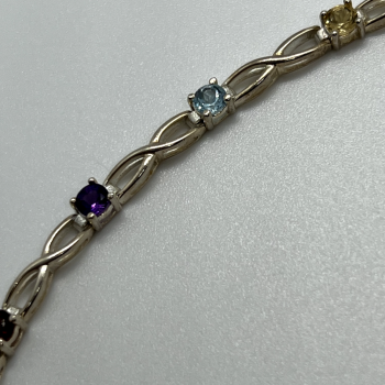 925 Sterling Silver Tourmalines Bracelet