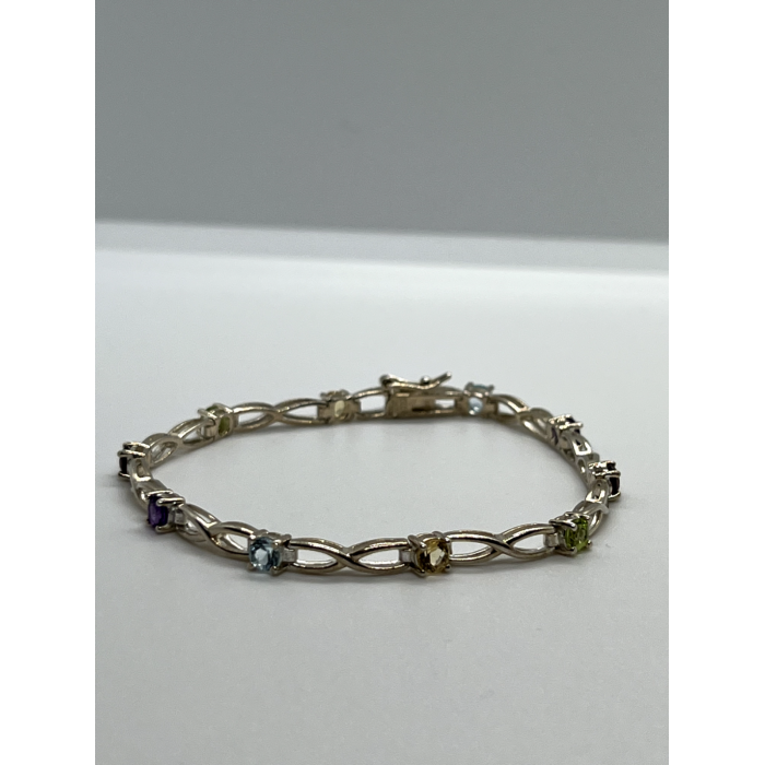 925 STERLING SILVER TOURMALINES BRACELET